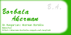 borbala akerman business card