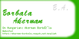 borbala akerman business card